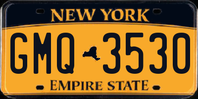 NY license plate GMQ3530