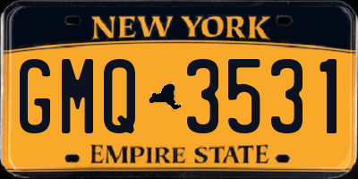NY license plate GMQ3531