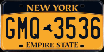 NY license plate GMQ3536