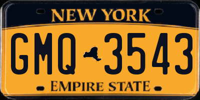 NY license plate GMQ3543