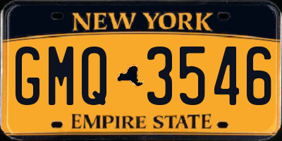 NY license plate GMQ3546