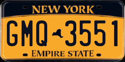 NY license plate GMQ3551