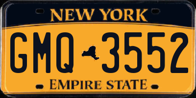 NY license plate GMQ3552