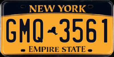 NY license plate GMQ3561