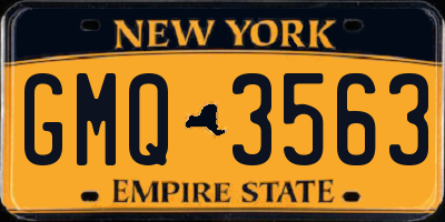 NY license plate GMQ3563