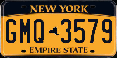 NY license plate GMQ3579