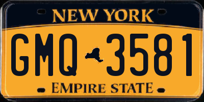 NY license plate GMQ3581
