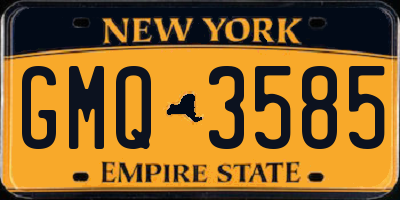 NY license plate GMQ3585