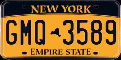 NY license plate GMQ3589