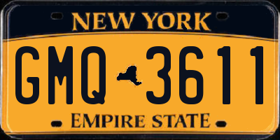 NY license plate GMQ3611