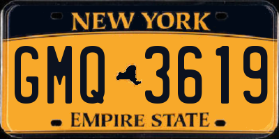 NY license plate GMQ3619