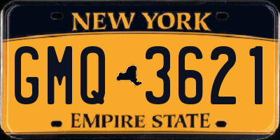 NY license plate GMQ3621