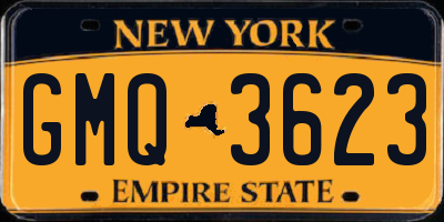 NY license plate GMQ3623