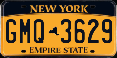 NY license plate GMQ3629