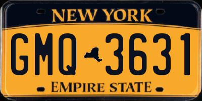 NY license plate GMQ3631