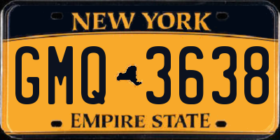 NY license plate GMQ3638