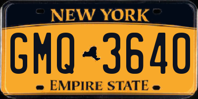 NY license plate GMQ3640