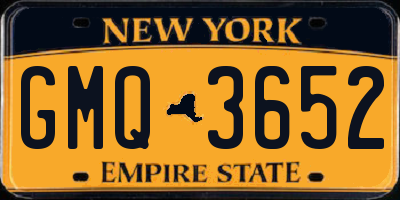 NY license plate GMQ3652