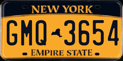 NY license plate GMQ3654