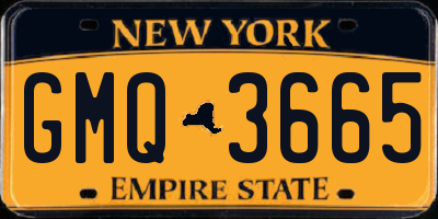 NY license plate GMQ3665