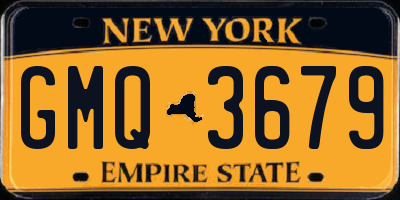 NY license plate GMQ3679
