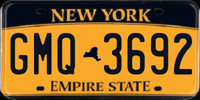 NY license plate GMQ3692
