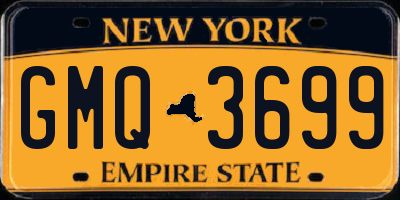 NY license plate GMQ3699
