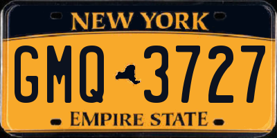 NY license plate GMQ3727