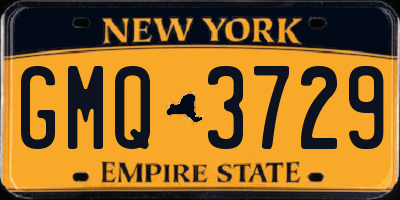NY license plate GMQ3729