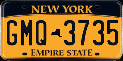 NY license plate GMQ3735