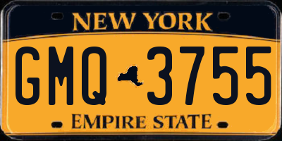 NY license plate GMQ3755