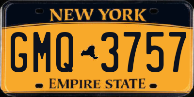 NY license plate GMQ3757