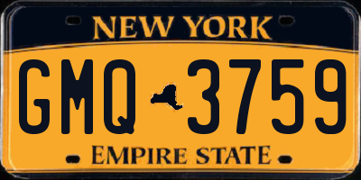 NY license plate GMQ3759
