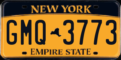 NY license plate GMQ3773