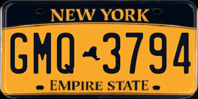 NY license plate GMQ3794