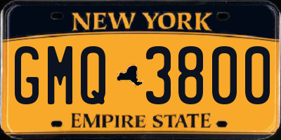 NY license plate GMQ3800