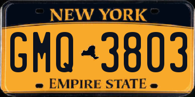 NY license plate GMQ3803