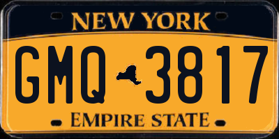 NY license plate GMQ3817