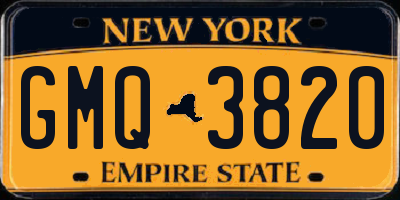 NY license plate GMQ3820