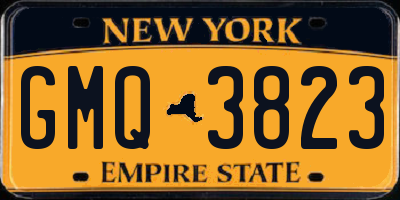 NY license plate GMQ3823