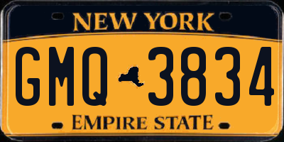 NY license plate GMQ3834