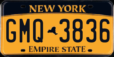 NY license plate GMQ3836