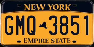 NY license plate GMQ3851