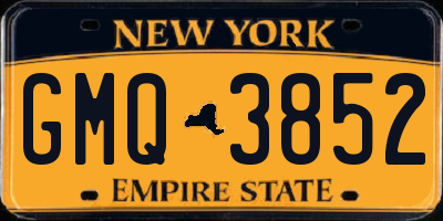 NY license plate GMQ3852