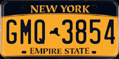 NY license plate GMQ3854