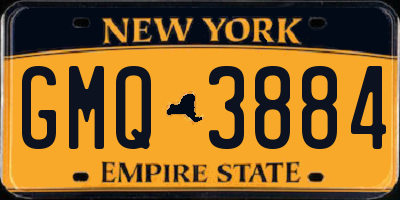 NY license plate GMQ3884