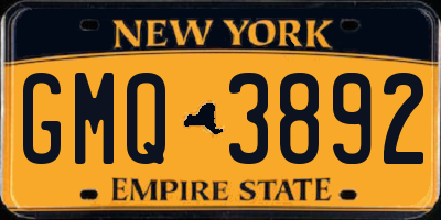 NY license plate GMQ3892
