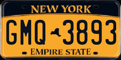 NY license plate GMQ3893