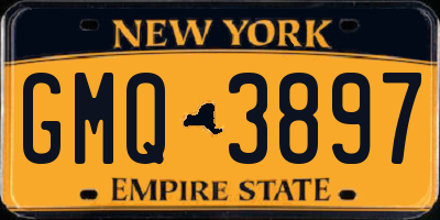 NY license plate GMQ3897