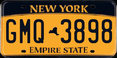 NY license plate GMQ3898
